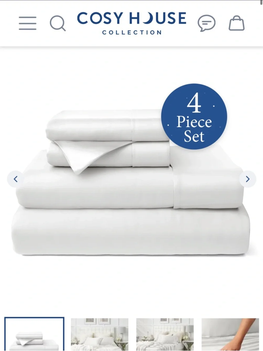 NIB Cozy Earth King Bamboo Sheets - Picture 2 of 3